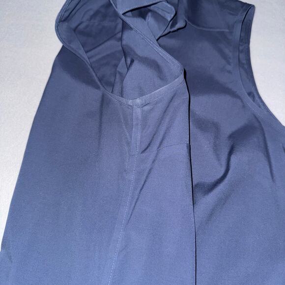 Navy Sleeveless Coldwater Creek Blouse - Picture 6 of 9